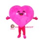 Happy Lightweight Pink Heart Mascot Costume