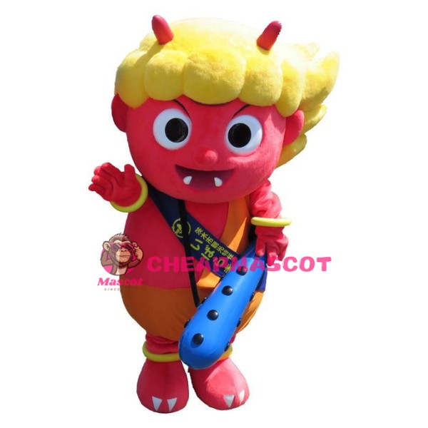 Lovely Yellow Hair Devil Mascot Costume