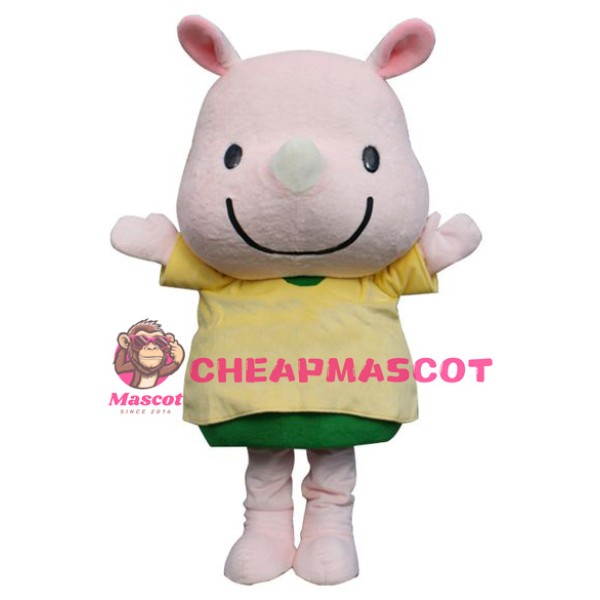 Lovely Pink Rhino Mascot Costume