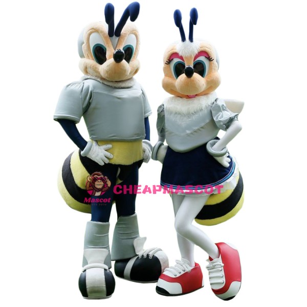 Sport Male Bee & Lovely Female Bee Mascot Costume