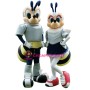 Sport Male Bee & Lovely Female Bee Mascot Costume