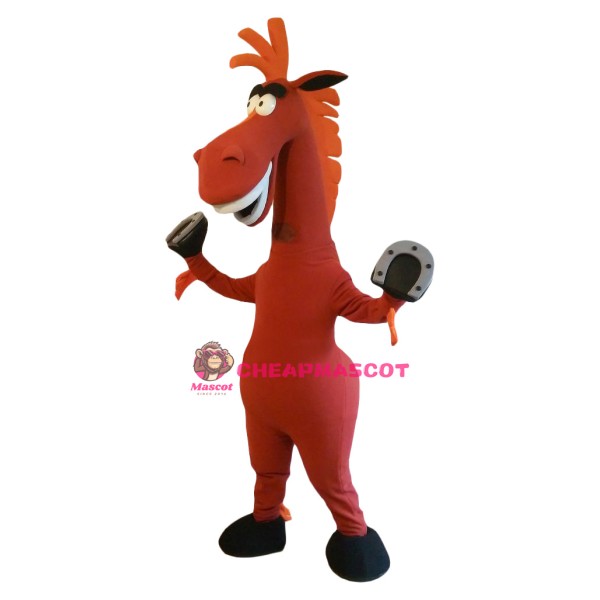 Lovely Red Horse Mascot Costume