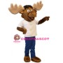 Friendly Ligweight Moose Mascot Costume