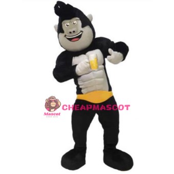 Friendly Black Orangutan Mascot Costume