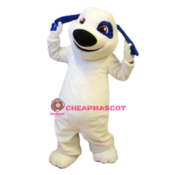 Lovely White & Blue Dog Mascot Costume