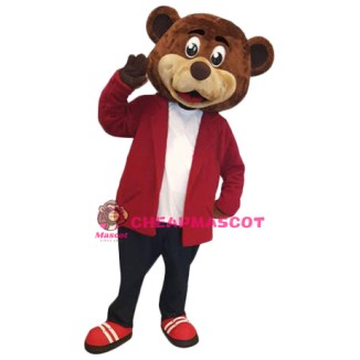 Happy Lightweight Brown Bear Mascot Costume