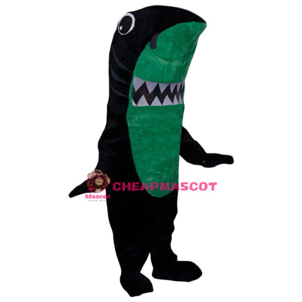 Black & Green Shark Mascot Costume