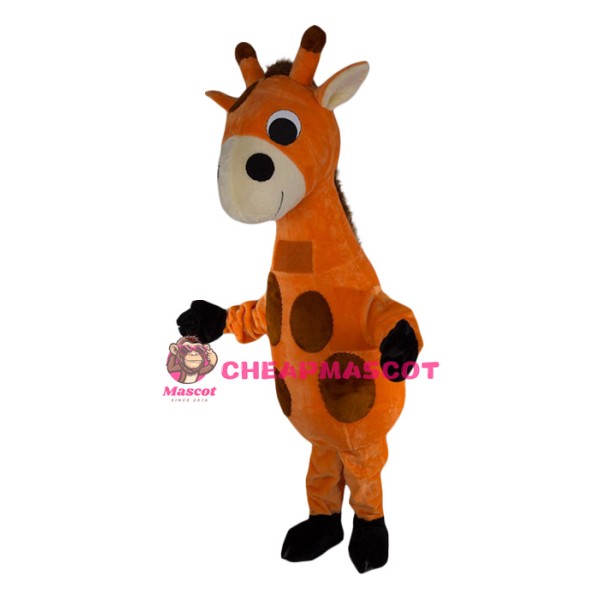 Friendly Realistic Giraffe Mascot Costume