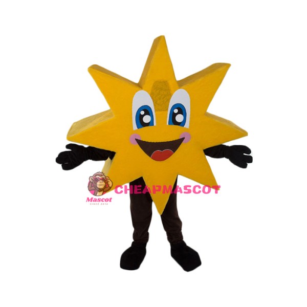 Happy Lightweight Yellow Star Mascot Costume