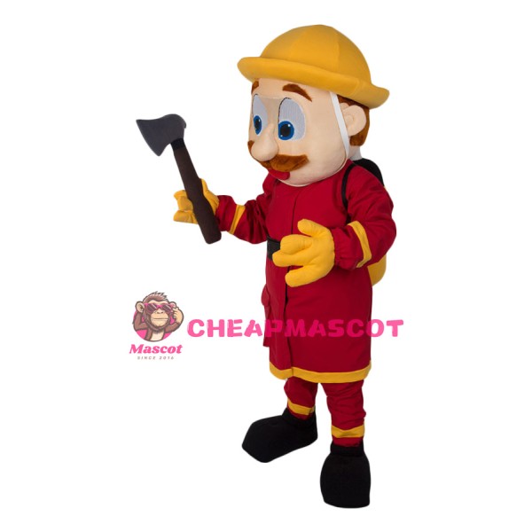 Friendly Lightweight Firemen Mascot Costume