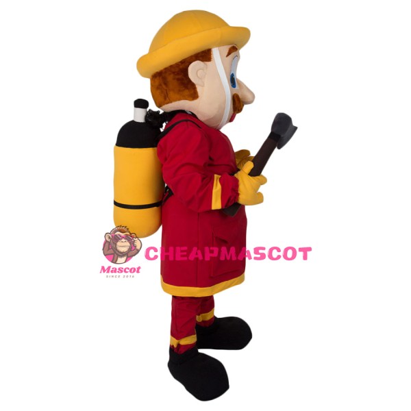 Friendly Lightweight Firemen Mascot Costume