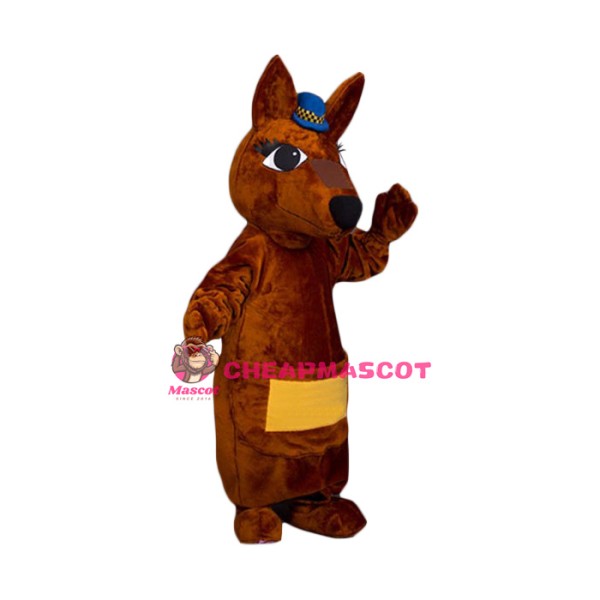 Friendly Realistic Kangaroo Mascot Costume