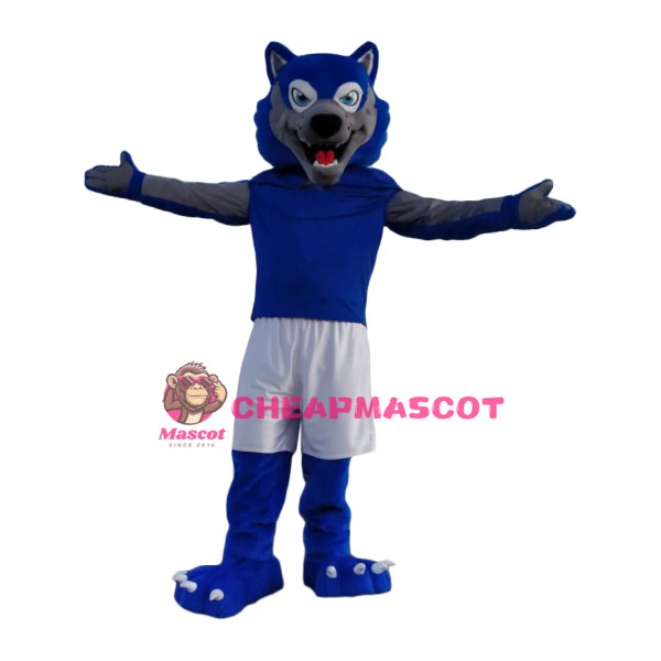 Sport Lightweight Blue Wolf Mascot Costume