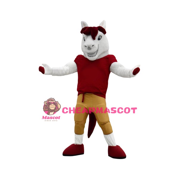 Sport Red Horsehair Horse Mascot Costume