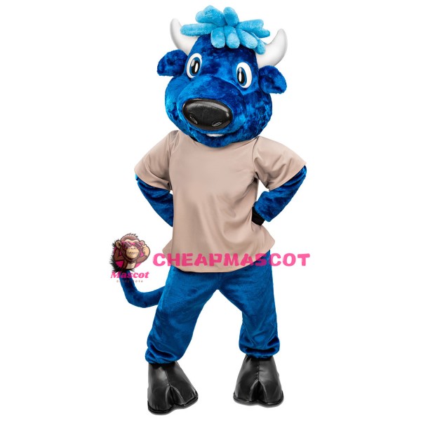 Sport Lightweight Blue Bull Mascot Costume