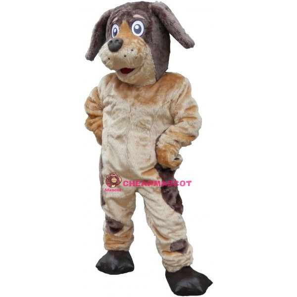 Happy Lightweight Brown Dog Mascot Costume