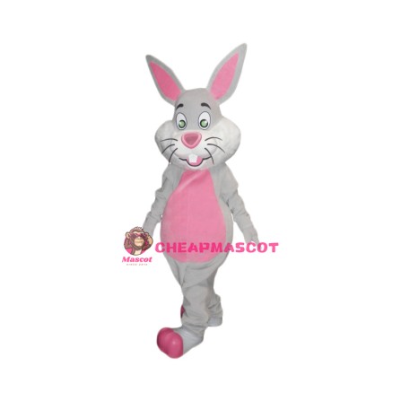 Happy Realistic Rabbit Mascot Costume