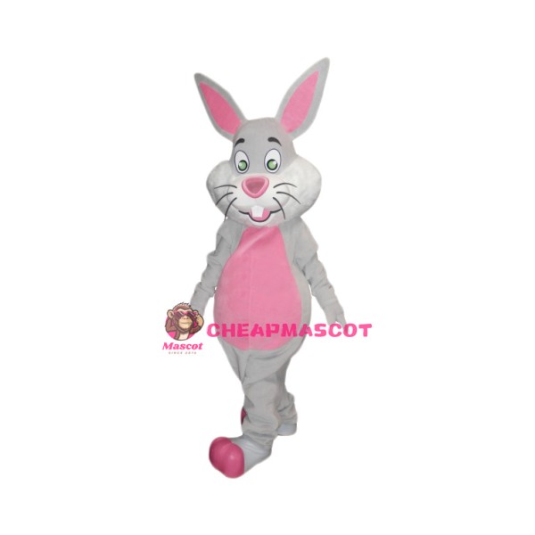 Happy Realistic Rabbit Mascot Costume