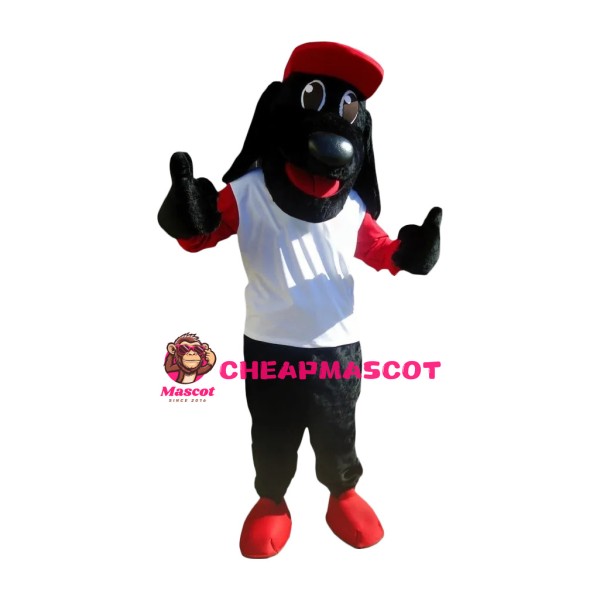 Sport Lightweight Black Dog Mascot Costume