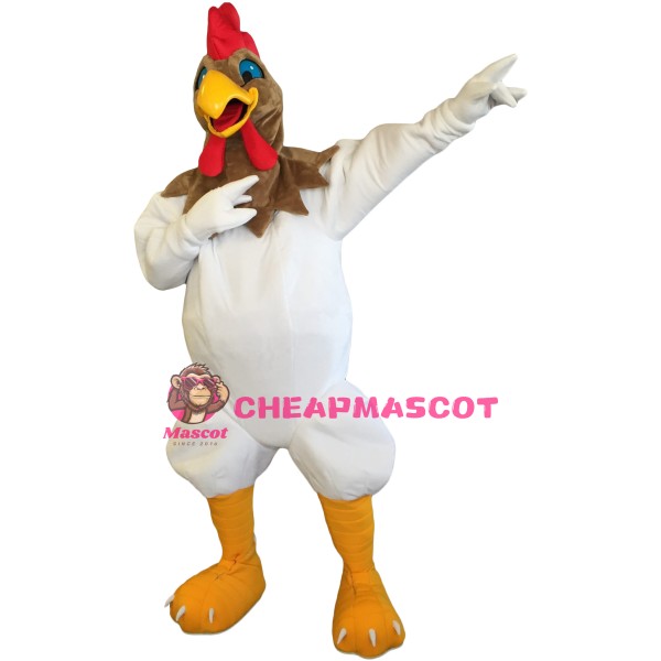 Supber White Chicken Mascot Costume