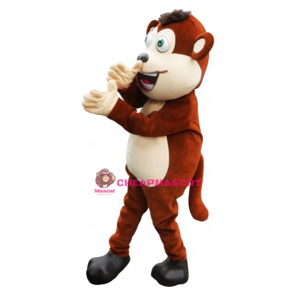 Happy Realistic Monkey Mascot Costume