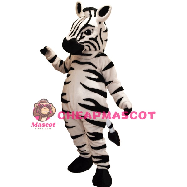 Friendly Realistic Zebra Mascot Costume