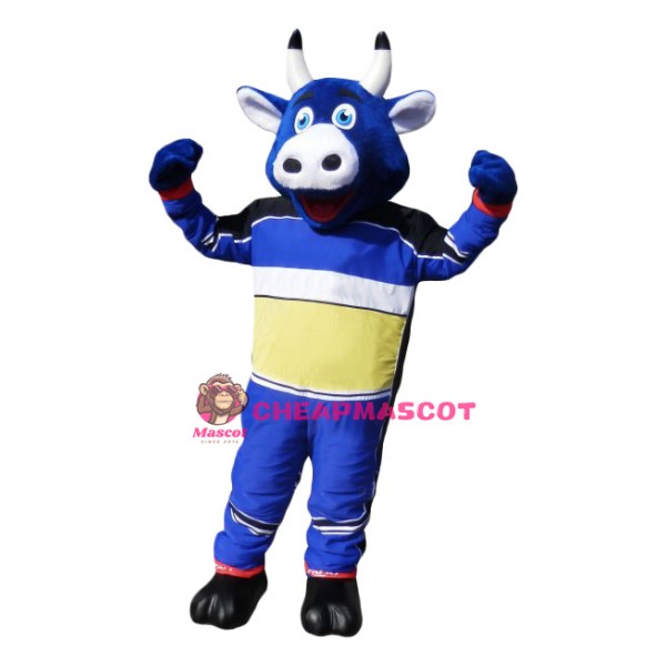 Sport Blue Bull Mascot Costume