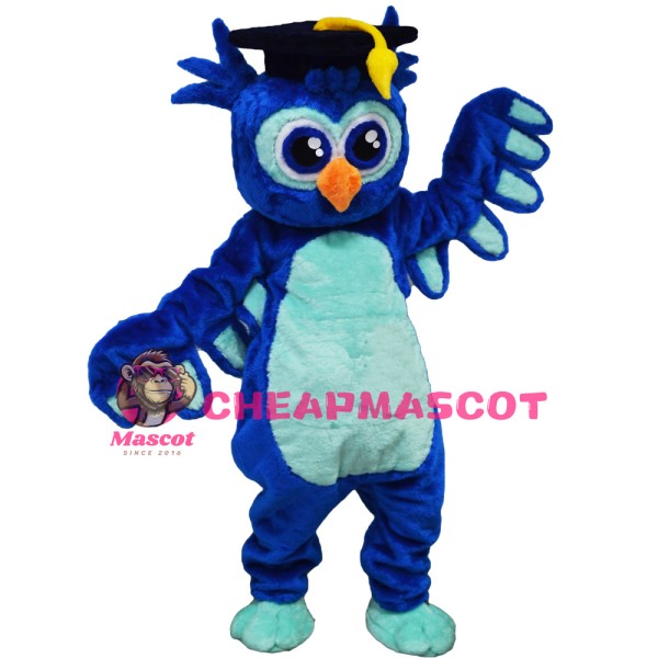 Superb Blue Lightweight Owl Mascot Costume