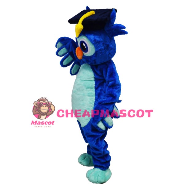 Superb Blue Lightweight Owl Mascot Costume