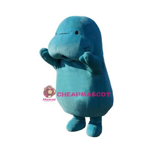 Blue Manatee Mascot Costume