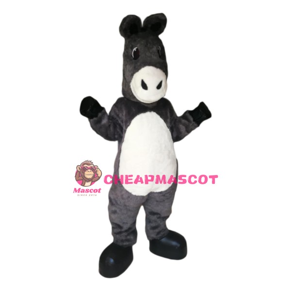 Happy Realistic Donkey Mascot Costume