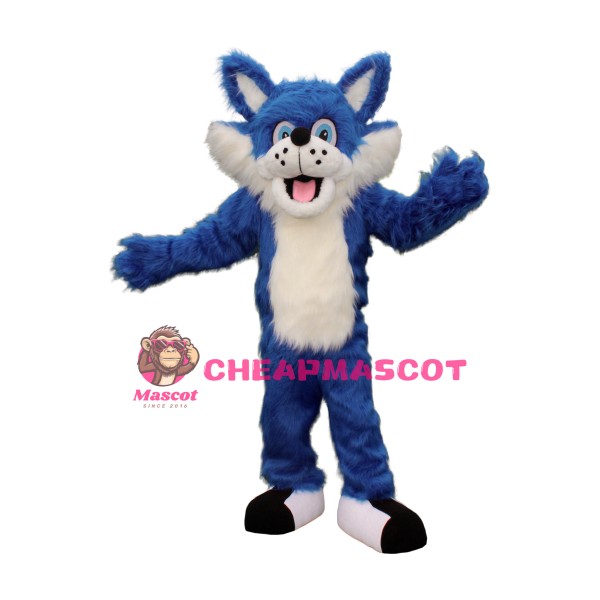 Blue Lightweight Wolf Mascot Costume