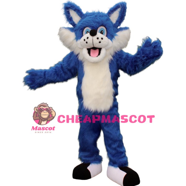 Blue Lightweight Wolf Mascot Costume