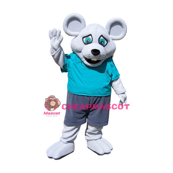 Friendly Lightweight Grey Mouse Mascot Costume