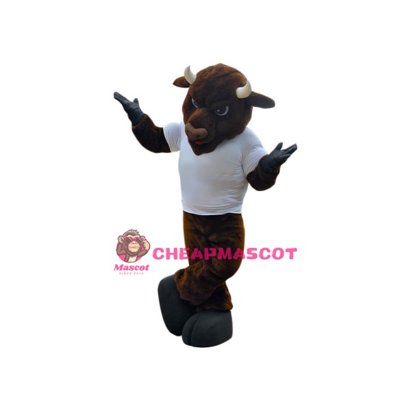 Friendly Power Buffalo Mascot Costume