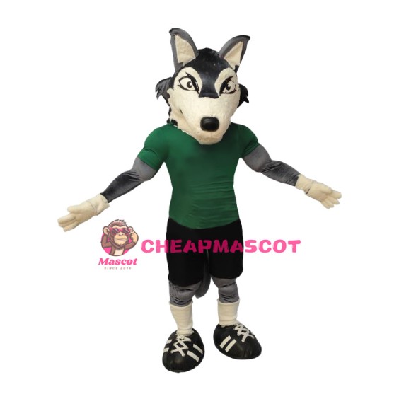 Power Sport Realistic Wolf Mascot Costume