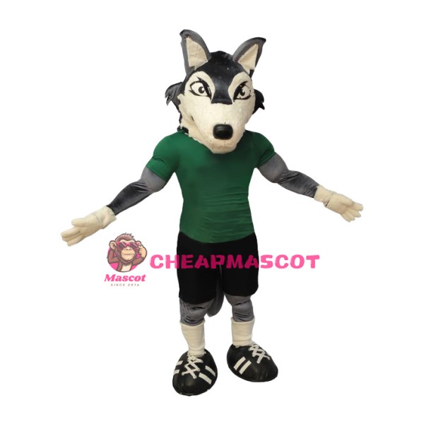 Power Sport Realistic Wolf Mascot Costume