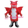 Friendly Realistic Red Dragon Mascot Costume