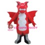 Friendly Realistic Red Dragon Mascot Costume
