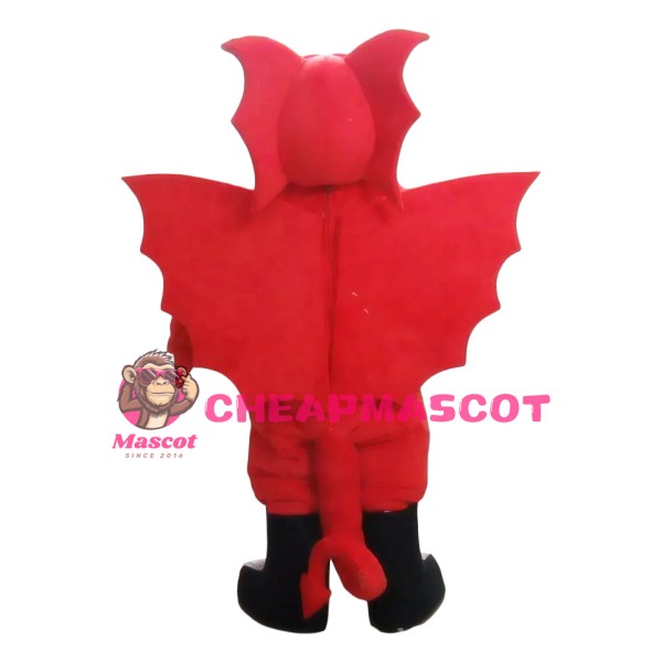 Friendly Realistic Red Dragon Mascot Costume