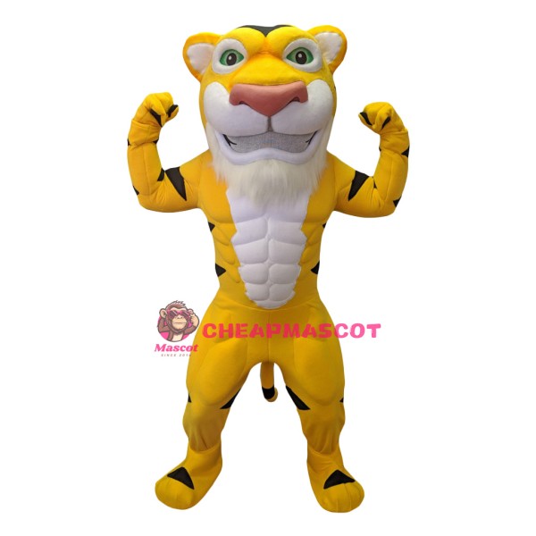 Power Muscular Tiger Mascot Costume