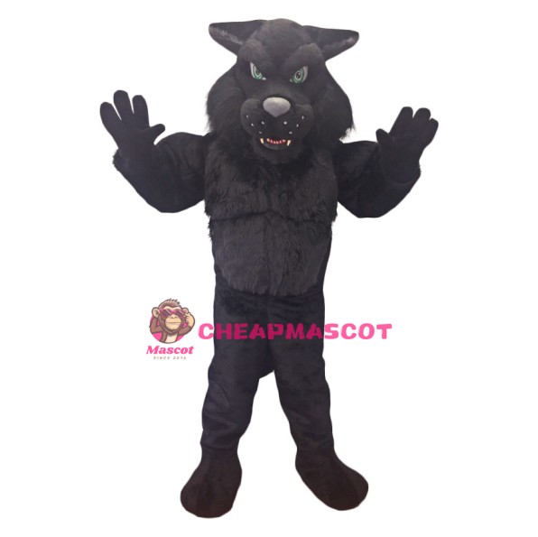 Fierce Black Wildcat Mascot Costume