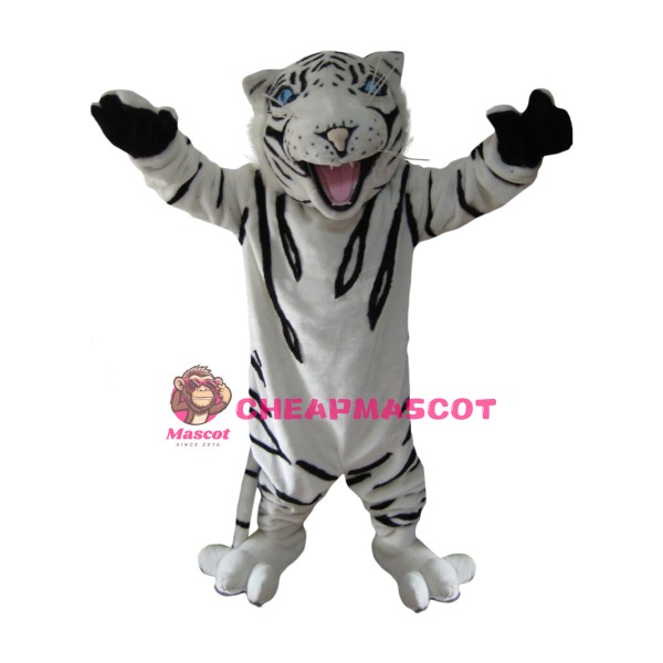 Affordable Realistic White Tiger Mascot Costume