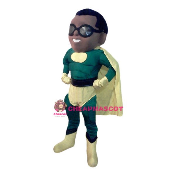 Muscular African American Hero Mascot Costume