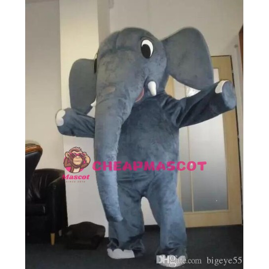 Friendly Realistic Elephant Mascot Costume