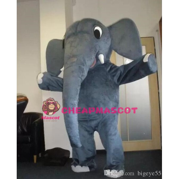 Friendly Realistic Elephant Mascot Costume