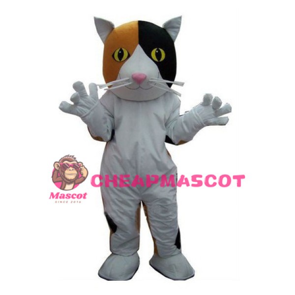 Affordable Brown White Cat Mascot Costume