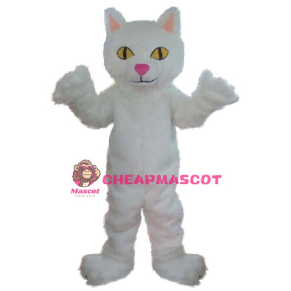 Affordable White Cat Mascot Costume