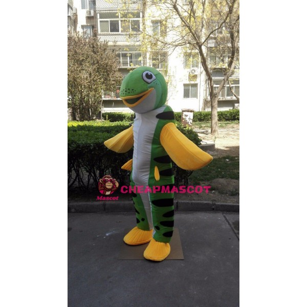 Green Salmon Fish Mascot Costume