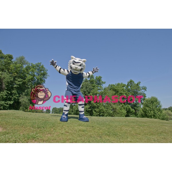 Power Sport White Tiger Mascot Costume